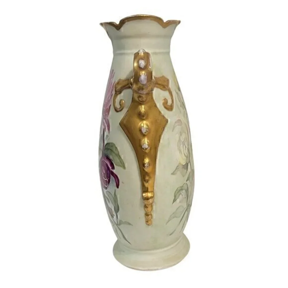 Antique Elite Limoges France Vase Floral Painted